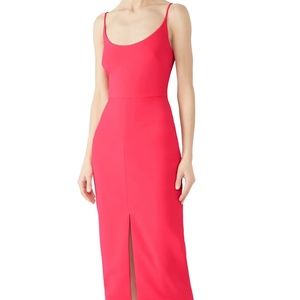Christian Siriano Rent the Runway Coral silk crepe slip dress midi sz 10 $850
